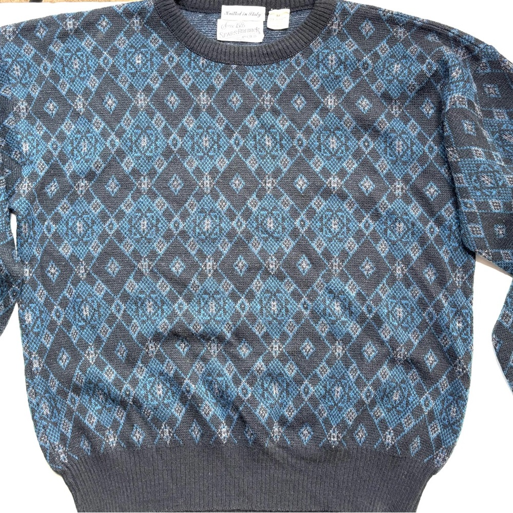 Vintage Sears Roebuck Wool Blend‎ Geometric Patterned Knit Sweater Italy - Picture 7 of 7